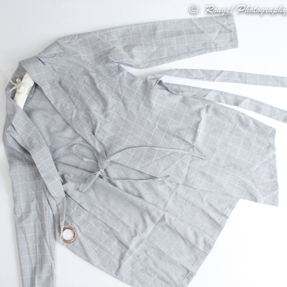 Shawl Collar Surplice Wrap Tie Asymmetrical Dress - Picture 7 of 8